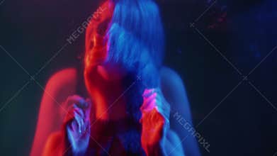 bipolar disorder female depression woman neon