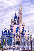Cinderella's Castle decorated for 50th Anniversary, September 2021
