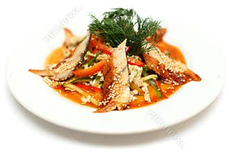 Eel unagi salad - gourmet food