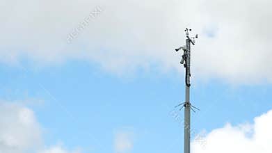 Propeller and various instruments on a weather station for actual weather measuring and forecast.