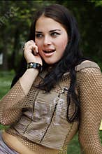 Woman talking on cellphone