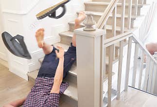 Falling down the stairs