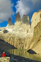 Las Torres mountain peaks in Torres del Paine Chile Patagonia