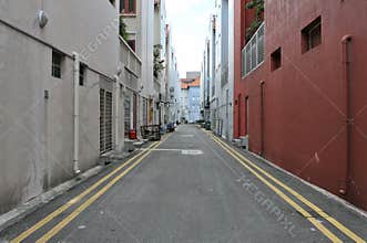 Empty Inner City Street