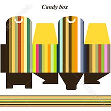 Template gift box for candy