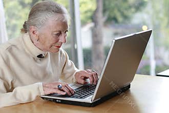 Senior woman laptop