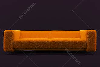 Awesome orange fluffy sofa