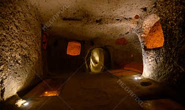 Kaymakli underground cave city in Turkey