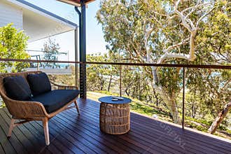 Room with a view, shady deck facing greenery