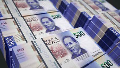 Mexico Pesos money banknotes pack seamless loop