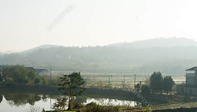 The landscape Of mountaint village in Hunan