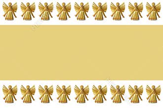 Christmas background with angel straw ornament borders
