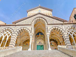 Amalfi Cathedral of Amalfi Town on Amalfi Coast / UNESCO World Heritage Sites, Italy, Europe