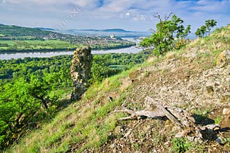 Rock needle at Burda mountains over Esztergom and Sturovo