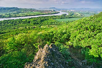 View from Burda mountains towards Esztergom and Sturovo
