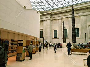 Haida totem pole at lobby of the British Museum in London, UK