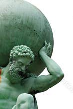 Isolated image of the god Atlas