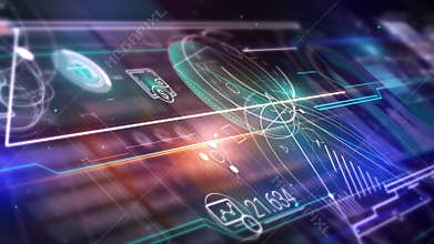 Animation of digital data in 3D space