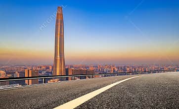 Tianjin city buildings and road vacant lots