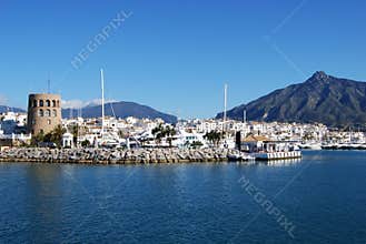 Harbour entrance, Puerto Banus, Spain.