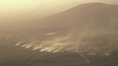 US Convoy in Afghanistan, Near Kabul, Waiting For The Road To Be Checked