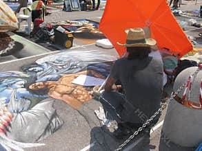 Madonnari competition of chalk paintings  at Santuario della Beata Vergine delle Grazie.