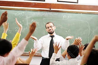 Good teacher in classroom
