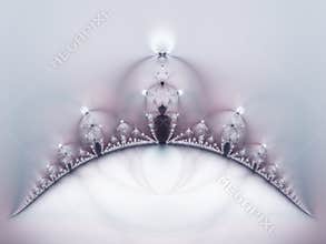 Crown Fractal in White Purple