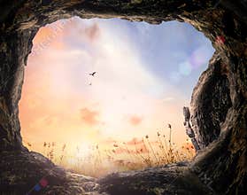 Empty Tomb Resurrection Victory View from Inside the Sacred Cave