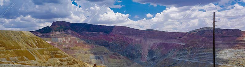 Panorama of the Chino copper mine in Santa Rita, New Mexico, east of Silver City
