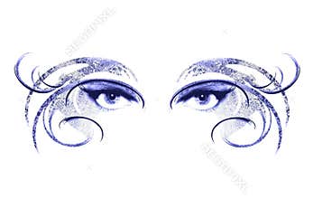 Eyes of Woman Wearing Mask
