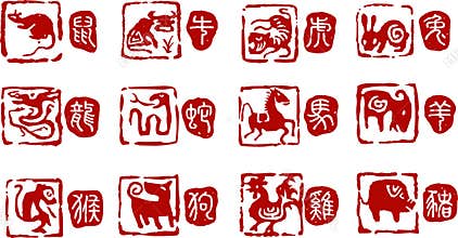Chinese 12 year of animals