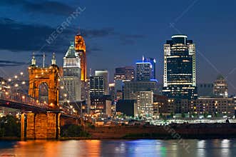 Cincinnati skyline .