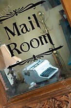 Old typewriter in mail room