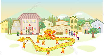 Chinese Dragon Dance show