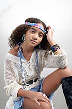 Hippie with peace signs