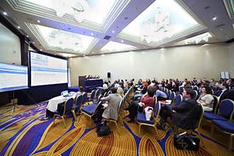 Auditorium looking on presentation