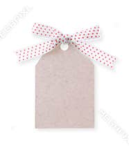 Abstract pattern gift tag with red dot ribbon(with clipping path