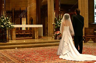 Bride and Groom at Altar (Closeup)