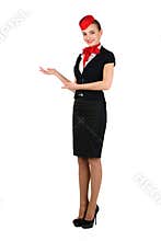 Young beautiful flight attendant