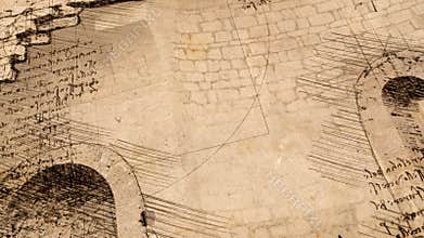 drawing in style  of  Leonardo Da Vinci