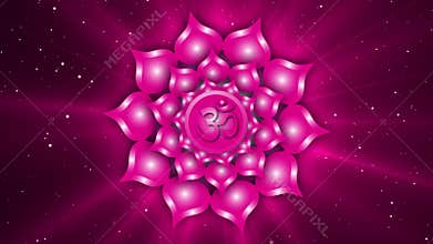 Animated rotation of a Crown chakra symbol