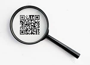 Magnifying glass with qr-code