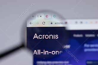 New York, USA - 26 April 2021: Acronis logo close-up on website page, Illustrative Editorial