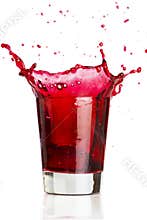 Red liquid splash