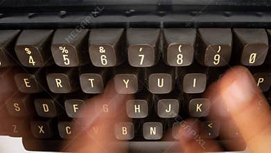 Macro video of vintage keyboard