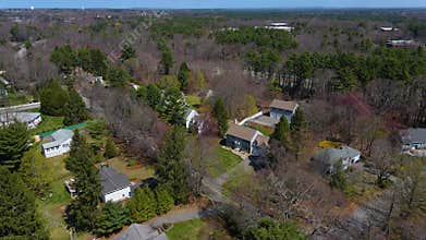 Town of Bedford aerial view, Massachusetts, USA