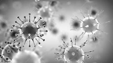 Covid-19. Magnification closeup animation