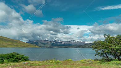 Time lapse of Laguna Azul in Torres Del Paine National Park in the Magallanes Region of Chile
