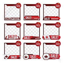 Sale product frame promotion tag design for marketing
